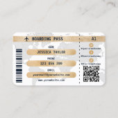 Paspoort Reizen Make-up Wereldkaart Boarding Pass Visitekaartje (Achterkant)