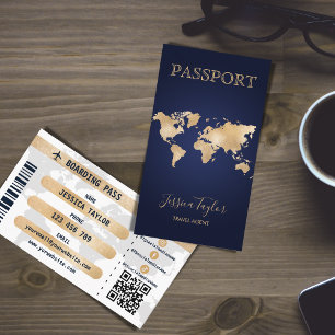 Paspoort Reizen Make-up Wereldkaart Boarding Pass Visitekaartje