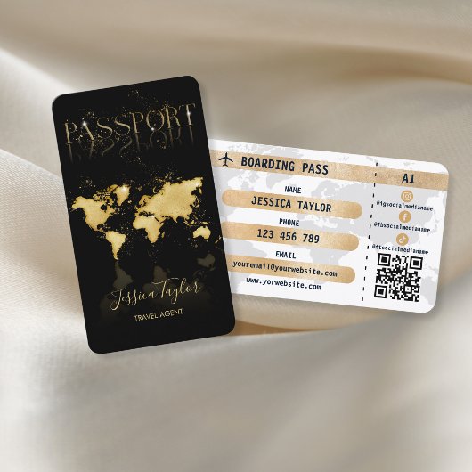 Paspoort Reizen Make-up Wereldkaart Boarding Pass Visitekaartje