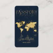 Paspoort Reizen Make-up Wereldkaart Boarding Pass Visitekaartje (Voorkant)
