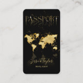 Paspoort Reizen Make-up Wereldkaart Boarding Pass Visitekaartje (Voorkant)