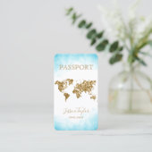 Paspoort Reizen Make-up Wereldkaart Boarding Pass Visitekaartje (Staand voorkant)