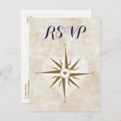 Paspoort Reizen RSVP Briefkaart Bestemming Bruilof (Voorkant / Achterkant)
