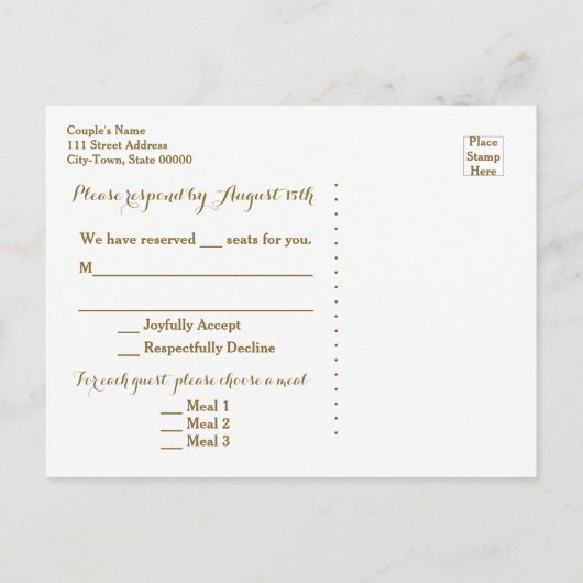 Paspoort Reizen RSVP Briefkaart Bestemming Bruilof (Achterkant)