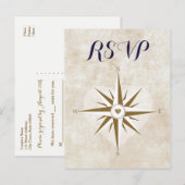 Paspoort Reizen RSVP Briefkaart Bestemming Bruilof (Voorkant / Achterkant)