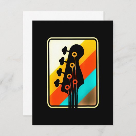 Paspoort | Retro  gitaarspeler Bedankkaart (Voorkant / Achterkant)