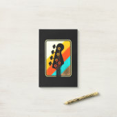 Paspoort | Retro gitaarspeler Post-it® Notes (Op bureau)