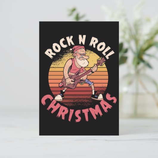 Paspoort | Rock N Roll Kerstmis RSVP Kaartje (Staand voorkant)