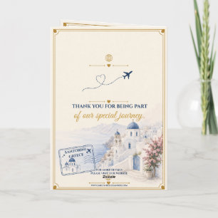 Paspoort RSVP Kaart Santorini Bruiloft