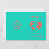 Paspoort RSVP Kaart – Teal & Koraal | Tropisch (Achterkant)