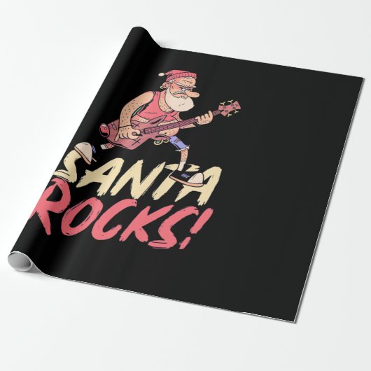 Paspoort | Santa Rocks Guitar Cadeaupapier (Uitgerold)