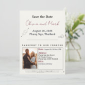 Paspoort Save the Date - Bourgogne & Champagne Kaart (Staand voorkant)