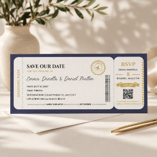 Paspoort Save the Date Huwelijk Bestemming Reizen