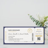 Paspoort Save the Date Huwelijk Bestemming Reizen  (Staand voorkant)