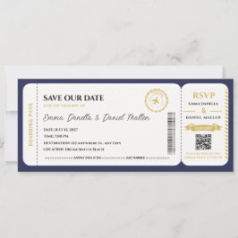Paspoort Save the Date Huwelijk Bestemming Reizen