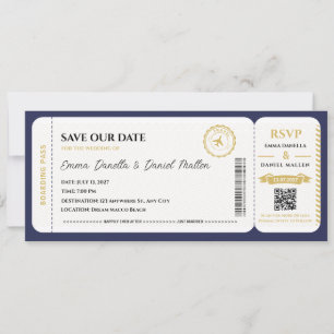 Paspoort Save the Date Huwelijk Bestemming Reizen 