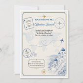 Paspoort Save the Date Santorini Bruiloft (Achterkant)