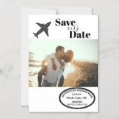 Paspoort Stempel Bestemming Trouwen Save the Date Magnetische Uitnodiging (Voorkant)