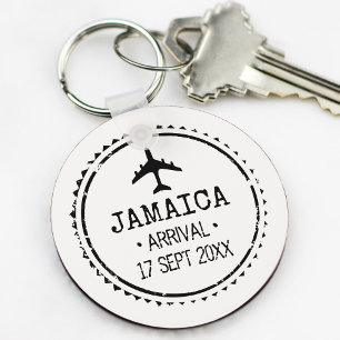 Paspoort Stempel Jamaica Bestemming Trouwgunst Sleutelhanger