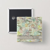 Paspoort Stempel Print Knop Vierkante Button 5,1 Cm (Voorkant /achterkant)