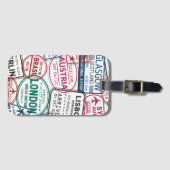 Paspoort Stempels Verslaafde Retro Wereldreiziger Bagagelabel (Voorkant (horizontaal))