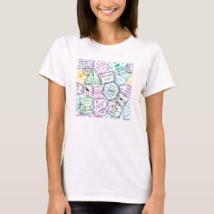 Paspoort Stempels Verslaafde Retro Wereldreiziger T-shirt
