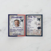 Paspoort Stijl 50ste Verjaardag Reizigers Thema Bedankkaart (Binnen)