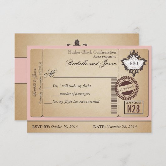 paspoort Ticket RSVP (Voorkant / Achterkant)