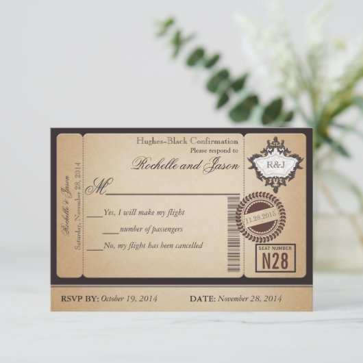  paspoort Ticket RSVP (Staand voorkant)