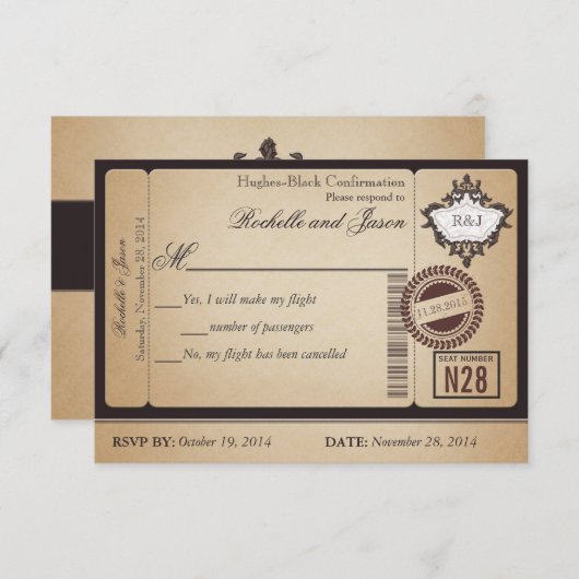  paspoort Ticket RSVP (Voorkant / Achterkant)