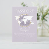 Paspoort Travel Baby shower Dank u kaart (Staand voorkant)