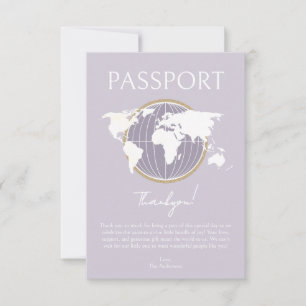 Paspoort Travel Baby shower Dank u kaart