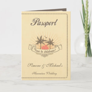 Paspoort uitnodiging of Save-the-Date - Strand