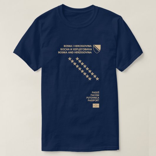 paspoort van bosnië en herzegovina t-shirt (Design voorkant)