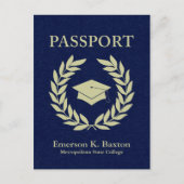 paspoort van de afstuderen uitnodiging briefkaart (Voorkant)