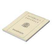 Paspoort van de oude Spaanse Republiek (sepia-papi Notitieblok (Linkerzijde)
