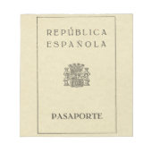 Paspoort van de oude Spaanse Republiek (sepia-papi Notitieblok (Voorkant)