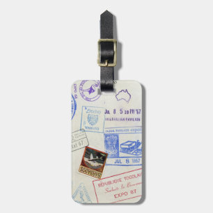 paspoort Visa Stamps Bagagelabel