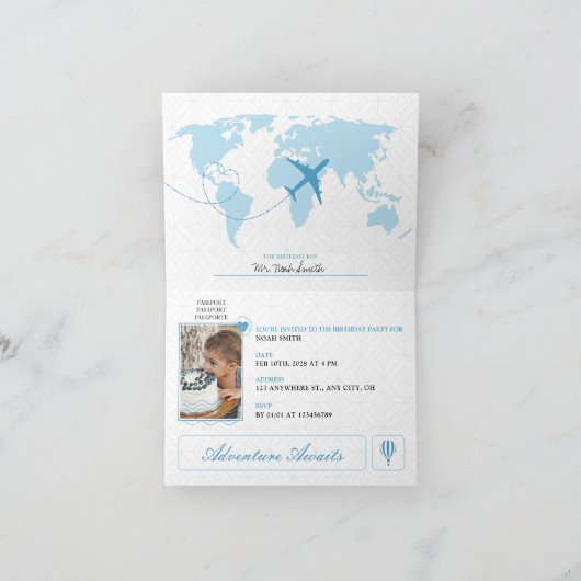 Paspoortavontuur wacht op Blue Boy 1st Birthday (Binnen)