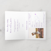 Paspoortbestemming Paarse trouwuitnodiging Folie Feestdagenkaart (Binnenlaag)