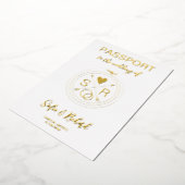 Paspoortbruiloft Bestemming Gold Foil-vliegtuighar Folie Uitnodiging (Gedraaid)