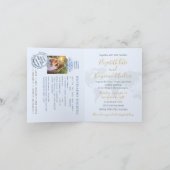 Paspoortbruiloft Uitnodiging Blauwe Goudkaart + Ha (Binnen)