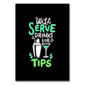Paspoortcadeau | Bartender zal Drinken voor tips u Kaart (Voorkant)
