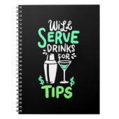 Paspoortcadeau | Bartender zal Drinken voor tips u Notitieboek (Voorkant)