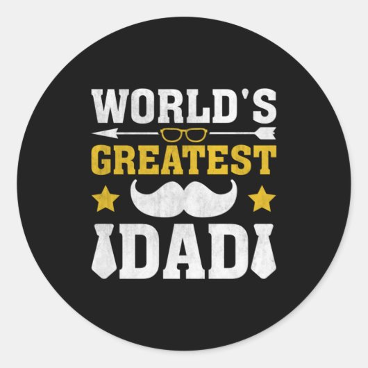 Paspoortcadeau | De grootste vader ter wereld Ronde Sticker (Voorkant)