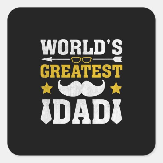 Paspoortcadeau | De grootste vader ter wereld Vierkante Sticker (Voorkant)