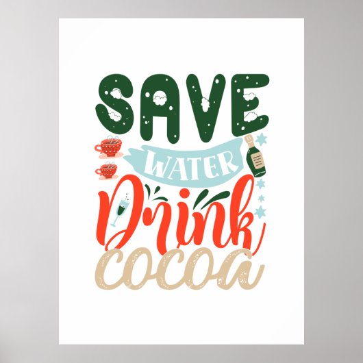 Paspoortcadeau | Drink van water op cacao Poster (Voorkant)