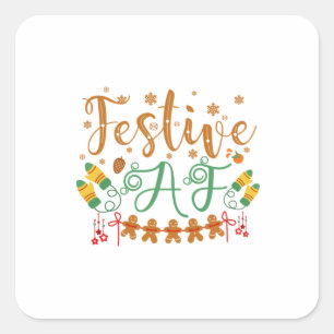 Paspoortcadeau Festive AF Cool Sassy Vierkante Sticker
