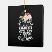 Paspoortcadeau | Goede vriend en wijn Keramisch Ornament (Links)