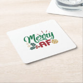 Paspoortcadeau | Merry AF Cool Sassy Kartonnen Onderzetters (Schuin)